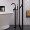 Alfi Brand Black, Sgl Lever Floor Mntd Tub Filler Mixer w Hand Held Shower Head AB2534-BM - alternate 3
